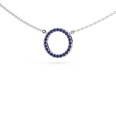 Pendant Circle 585 white gold sapphire 1.2 mm