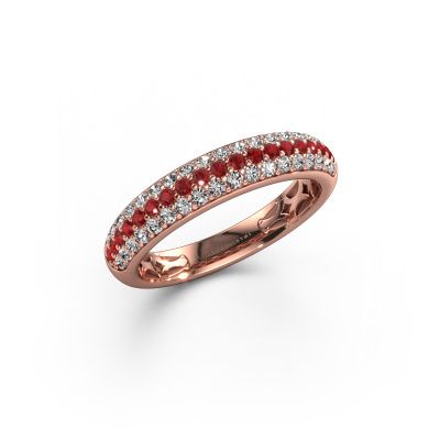 Ring Emely 4 585 rose gold ruby 1.4 mm