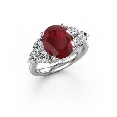 Engagement ring Serenity OVL 950 platinum ruby 11x9 mm