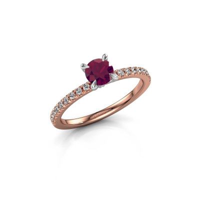 Engagement ring Crystal rnd 2 585 rose gold rhodolite 5 mm
