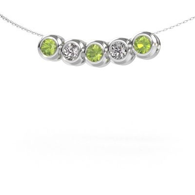 Collier Kim 5 585 or blanc péridot 4 mm