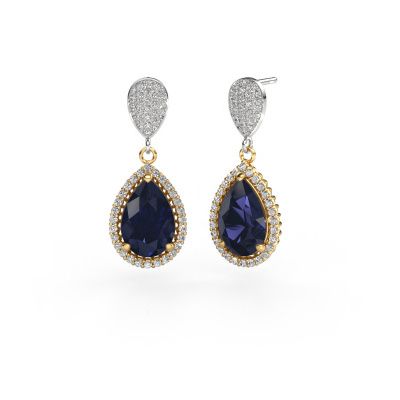 Drop earrings Tilly per 2 585 gold sapphire 12x8 mm