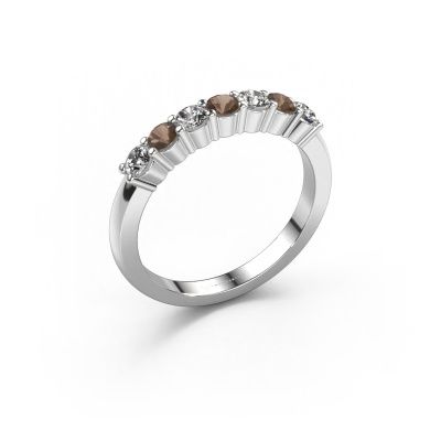 Ring Yasmin 7 585 white gold smokey quartz 2.7 mm