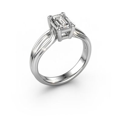 Engagement ring Antonia eme 1 950 platinum zirconia 7x5 mm