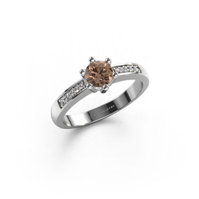 Bague de fiançailles Luna 2 950 platine diamant brun 0.50 crt