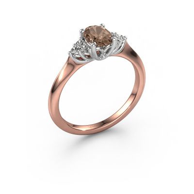 Engagement ring Felipa OVL 585 rose gold brown diamond 0.833 crt