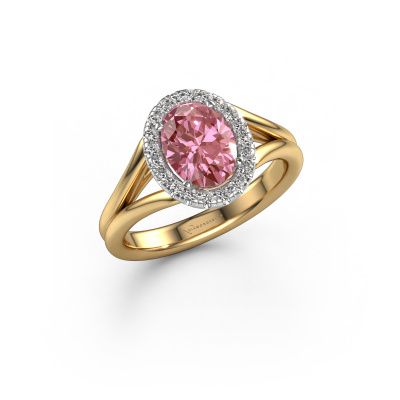 Engagement ring Verla ovl 1 585 gold pink lab grown diamond 8x6 mm
