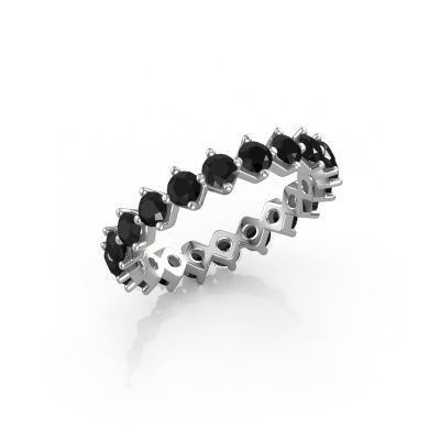 Stackable ring Janie 3.0mm 585 white gold black diamond 2.40 crt
