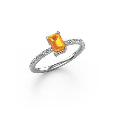 Verlobungsring Denita 2 EME 950 Platin Citrin 6x4 mm