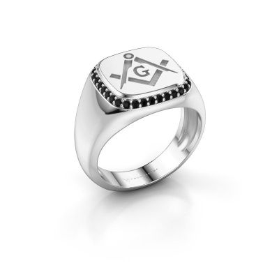 Heren ring Johan 925 zilver zwarte diamant 0.306 crt
