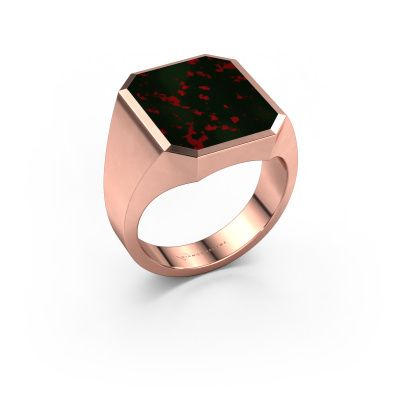 Signet ring Lars 5 585 rose gold bloodstone 16x13 mm