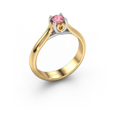 Engagement ring Nisa 585 gold tourmaline pink 4.2 mm
