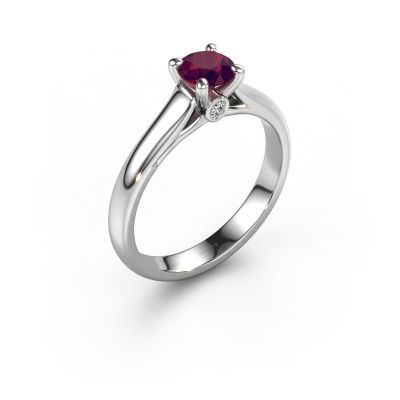 Bague de fiançailles Valorie RND 1 585 or blanc rhodolite 5 mm