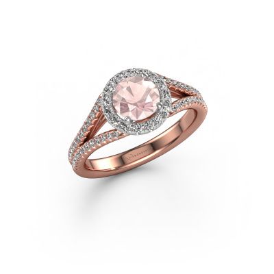 Engagement ring Verla rnd 2 585 rose gold morganite champagne 6.5 mm