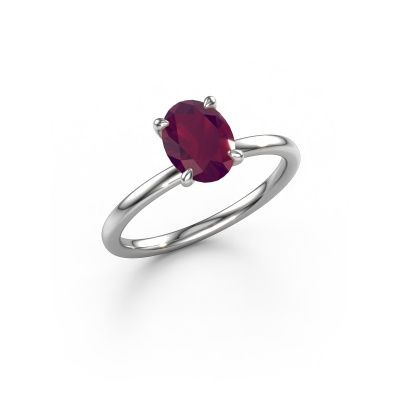 Verlobungsring Crystal OVL 1 950 Platin Rhodolit 8x6 mm