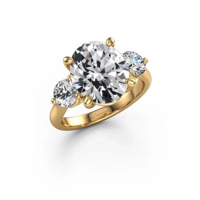 Engagement ring Lieselot OVL 585 gold lab grown diamond 6.05 crt
