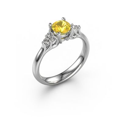Engagement ring Monika RND 950 platinum yellow sapphire 5.5 mm