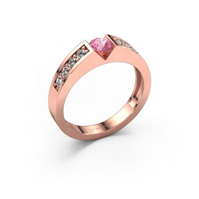 Verlobungsring Lizzy 2 585 Roségold Pink Saphir 4.2 mm