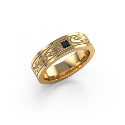 Bague pour homme Matijs 585 or jaune diamant noir 0.204 crt