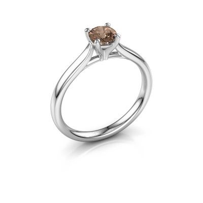 Verlovingsring Mignon rnd 1 950 platina bruine diamant 0.50 crt