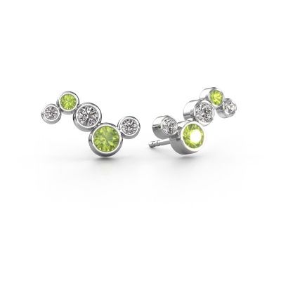 Earrings Ryan 585 white gold peridot 4 mm