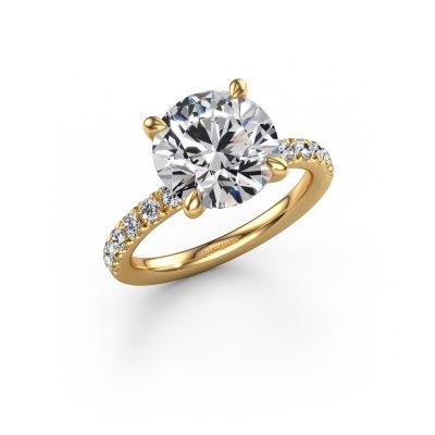 Engagement ring Crystal RND 2 585 gold lab grown diamond 4.36 crt