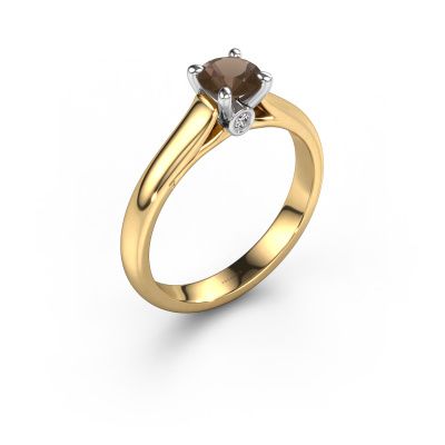 Engagement ring Valorie RND 1 585 gold smokey quartz 5 mm