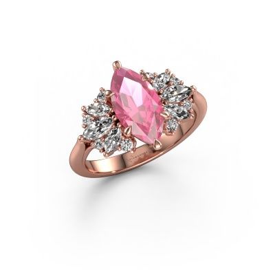 Engagement ring Jaimie 585 rose gold pink sapphire 12x6 mm