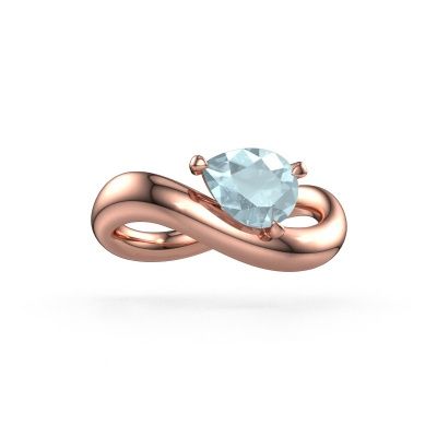 Verlobungsring Chloe PER 585 Roségold Aquamarin 8x6 mm
