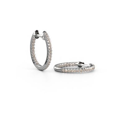 Hoop earrings Jackie 12.5 mm B 950 platinum brown diamond 0.27 crt