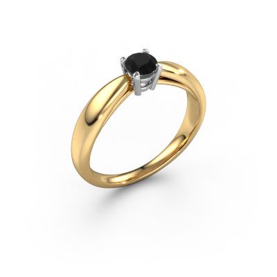 Bague de fiançailles Nichole 585 or jaune diamant noir 0.36 crt