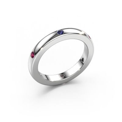 Stackable ring Charla 585 white gold sapphire 2 mm
