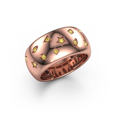 Ring Sasha 1 585 rosé goud gele saffier 1.3 mm