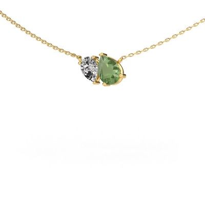 Pendant Toi et Moi PER PER 585 gold tourmaline green 8x6 mm