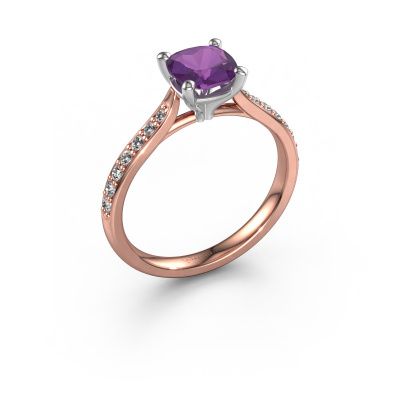 Verlobungsring Mignon cus 2 585 Roségold Amethyst 6 mm