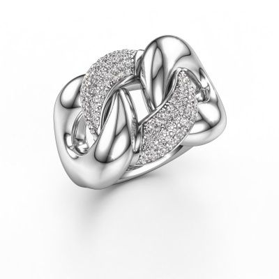 Ring Kylie 2 15mm 585 witgoud lab-grown diamant 0.55 crt