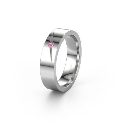 Wedding ring WH0170L15A 585 white gold pink sapphire ±0.20x0.07 in