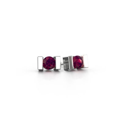 Stud earrings Lieve 950 platinum rhodolite 3.7 mm