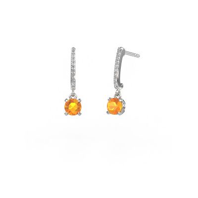 Pendants d'oreilles Tanja 1 585 or blanc citrine 5 mm