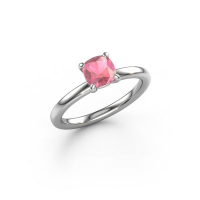 Engagement ring Simone CUS 1 585 white gold tourmaline pink 5.5 mm