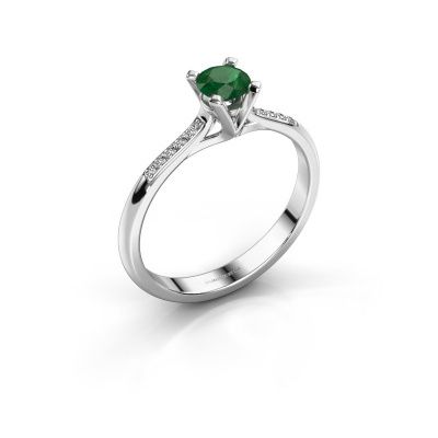 Engagement ring Isa 2 950 platinum emerald 4.2 mm