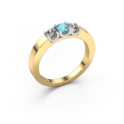 Ring Selina 1 585 gold blue topaz 3.7 mm