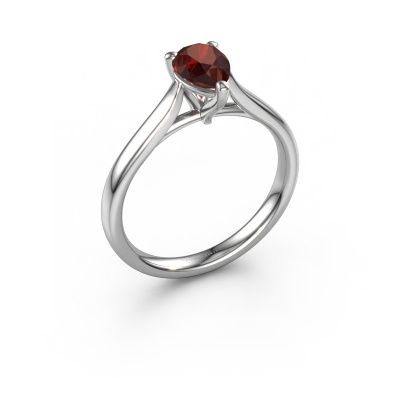 Engagement ring Mignon per 1 950 platinum garnet 7x5 mm