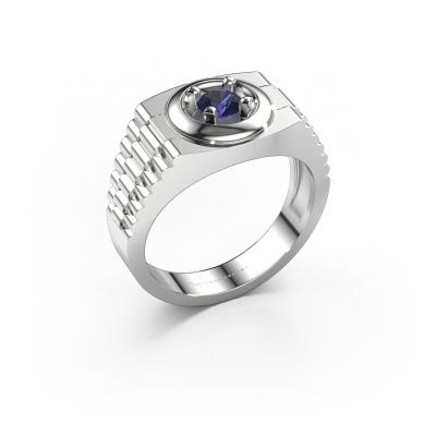 Men's ring Edward 585 white gold sapphire 4.7 mm