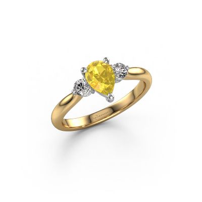 Bague de fiançailles Lieselot PER 585 or jaune saphir jaune 7x5 mm