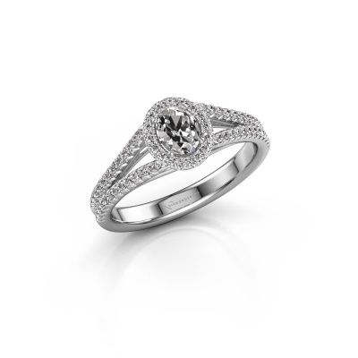 Engagement ring Verla ovl 2 585 white gold diamond 0.670 crt