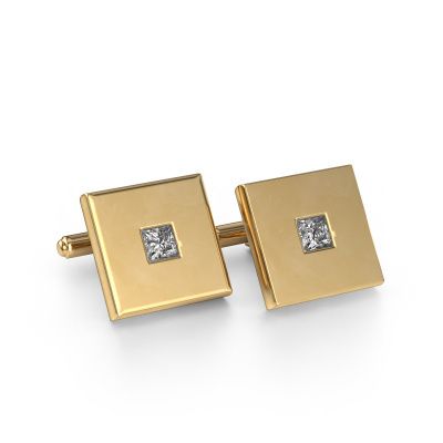 Boutons de manchettes Givanti 585 or jaune diamant 0.80 crt