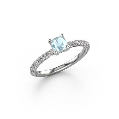 Engagement ring Saskia 2 cus 950 platinum aquamarine 4.5 mm