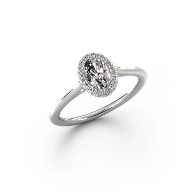 Verlobungsring Seline ovl 1 585 Weißgold Diamant 0.49 crt