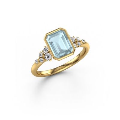 Engagement ring Aliyah EME 585 gold aquamarine 8x6 mm